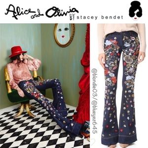Alice and Olivia “Ryley” embellished jeans